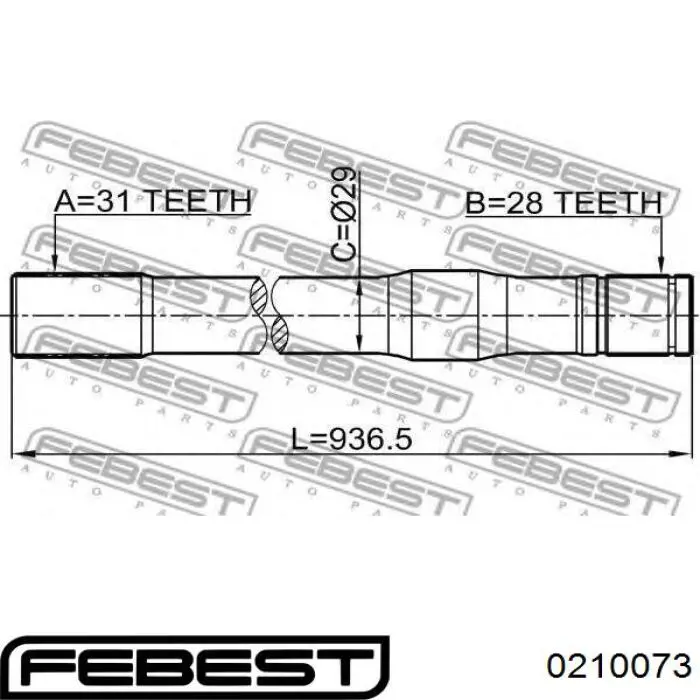ШРУС наружный передний 0210073 Febest