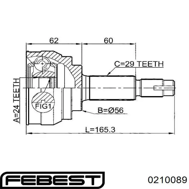 ШРУС наружный передний 0210089 Febest