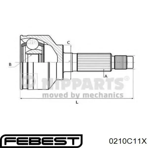 ШРУС наружный Febest 0210C11X