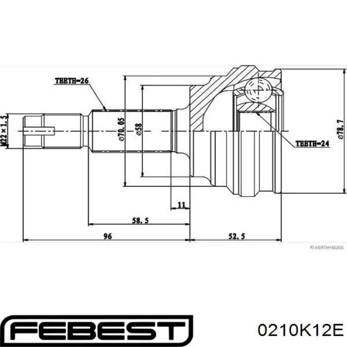 Купить 0210K12E Febest Внешняя граната