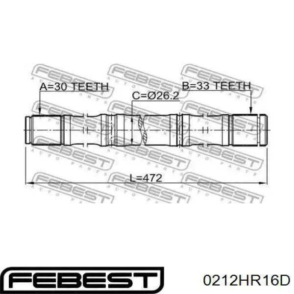 Полуось (привод) передняя левая ADBP890028 Blue Print