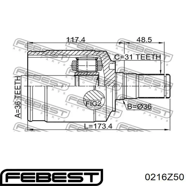Трипоид Febest 0216Z50