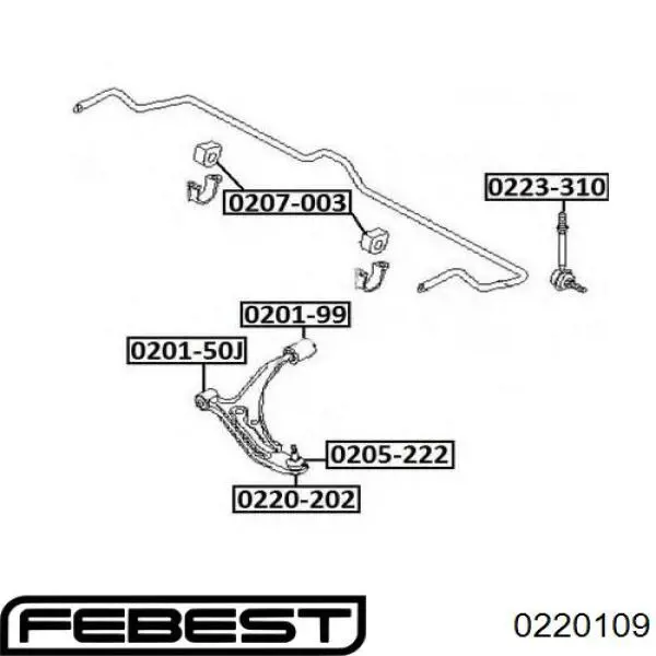 Нижняя шаровая опора 0220109 Febest