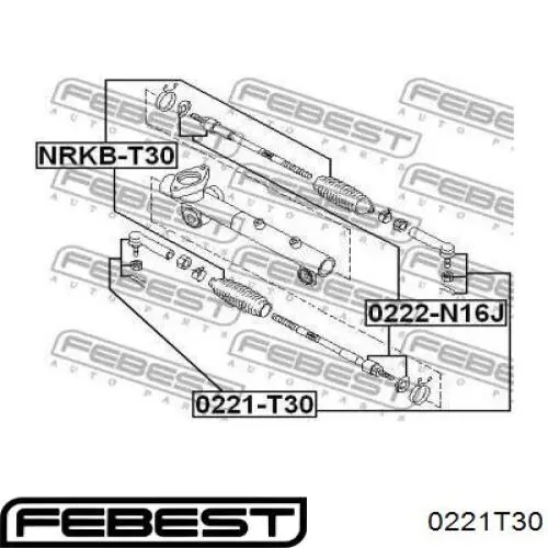 Купить 0221T30 Febest Наконечник рулевой тяги, внешний