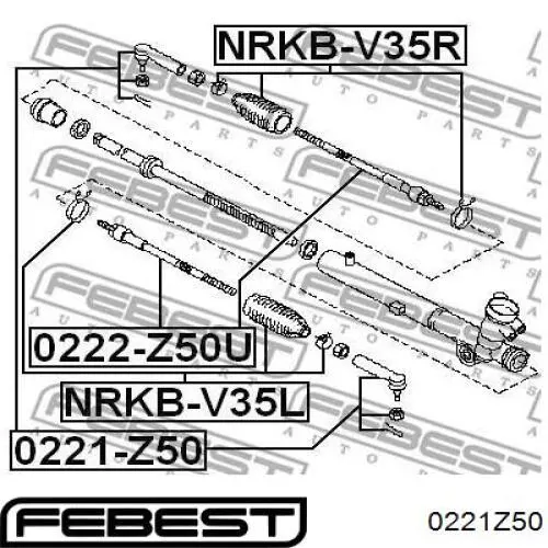 Купить 0221Z50 Febest Наконечник рулевой тяги, внешний