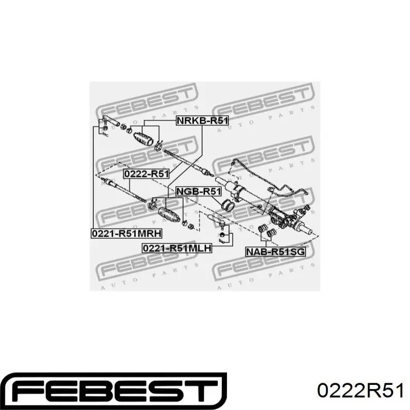 Тяга рулевая поперечная Febest 0222R51
