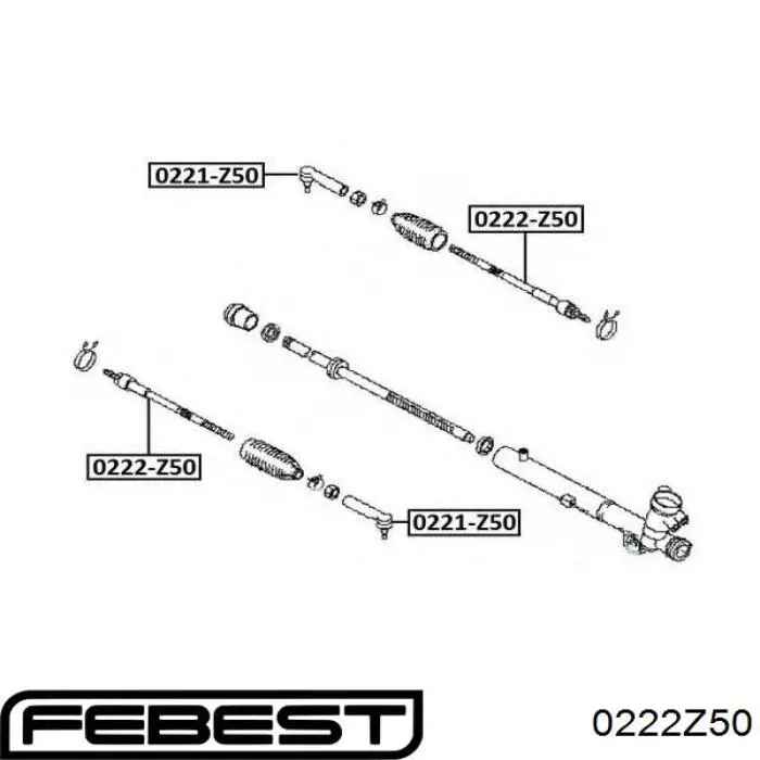 Купить 0222Z50 Febest Рулевая тяга