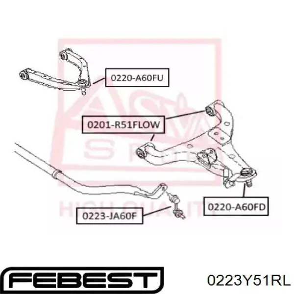 Купить 0223Y51RL Febest Линк левого стабилизатора