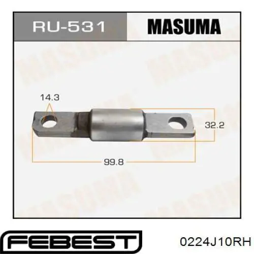 0224J10RH Febest Рычаг передней подвески нижний, правый