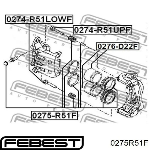 Ремкомплект переднего суппорта 0275R51F Febest