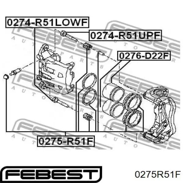 Ремкомплект тормозного суппорта переднего Febest 0275R51F