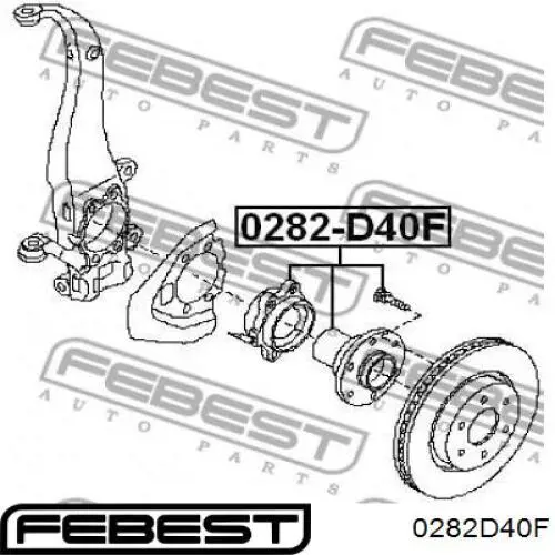 Купить 0282D40F Febest Ступица переднего колеса
