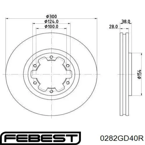 0282GD40R Febest Подшипник полуоси заднего моста внутренний