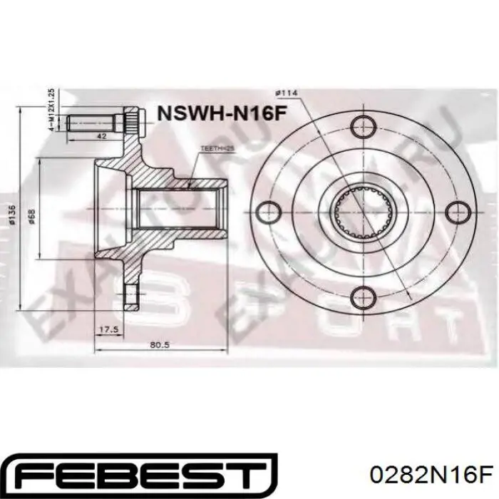 Купить 0282N16F Febest Ступица переднего колеса