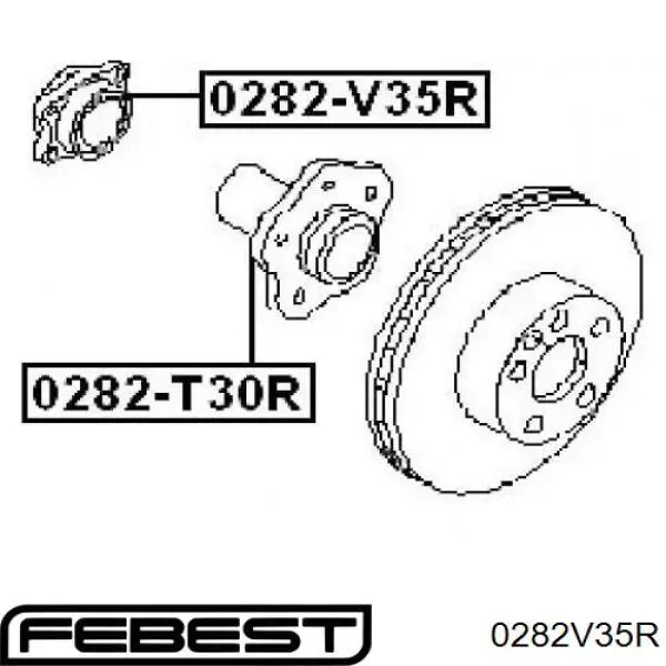 Купить 0282V35R Febest Подшипник задней ступицы
