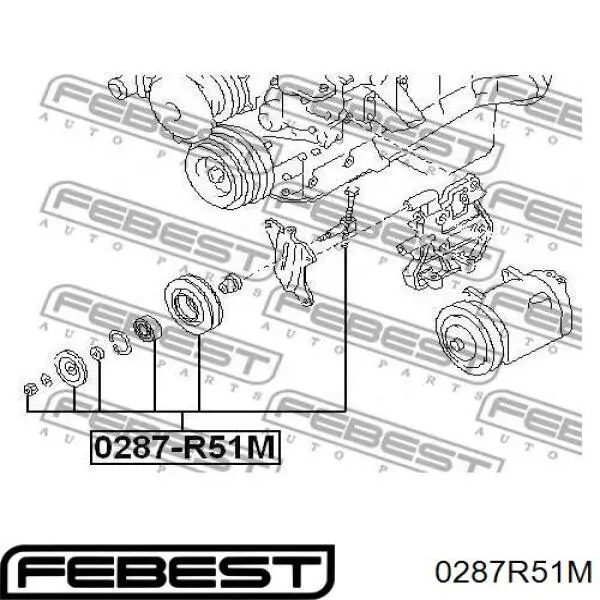 Купить 0287R51M Febest Натяжной ролик