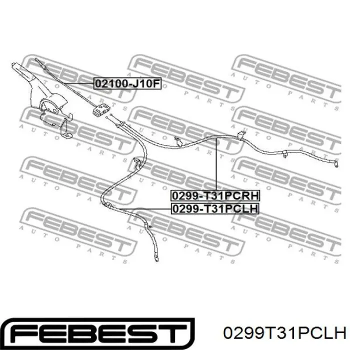 Трос ручника 0299T31PCLH Febest