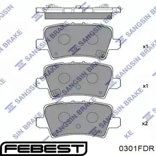 Задние тормозные колодки 0301FDR Febest