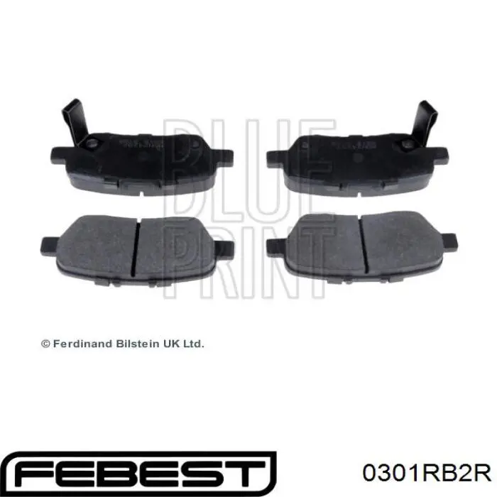 Задние тормозные колодки 0301RB2R Febest