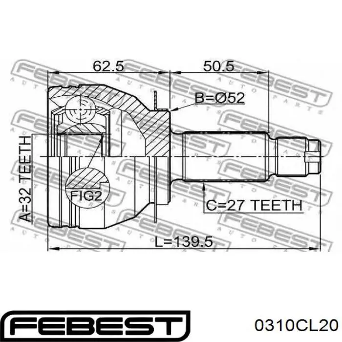 ШРУС наружный передний 44014SEAE50 Honda