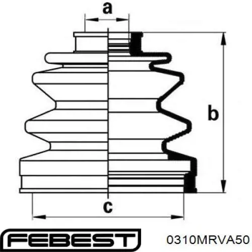 Купить 0310MRVA50 Febest Внешняя граната