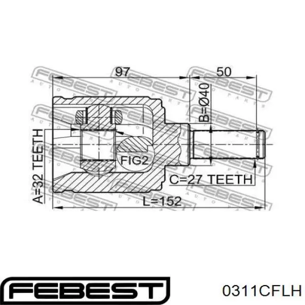 Шарнир угловых скоростей передний левый Pascal G74018 цена, от 42.07 USD