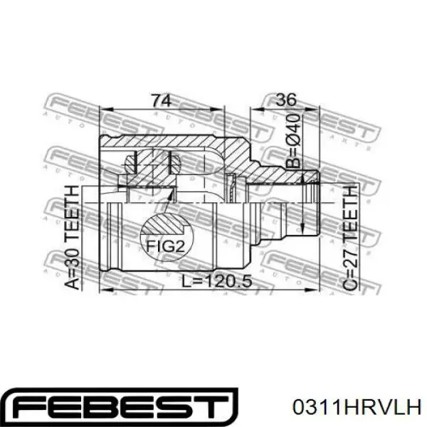 Купить 0311HRVLH Febest Шрус внутренний левый
