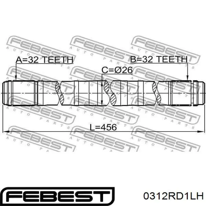 0312-RD1LH Febest подушка (опора двигателя левая)