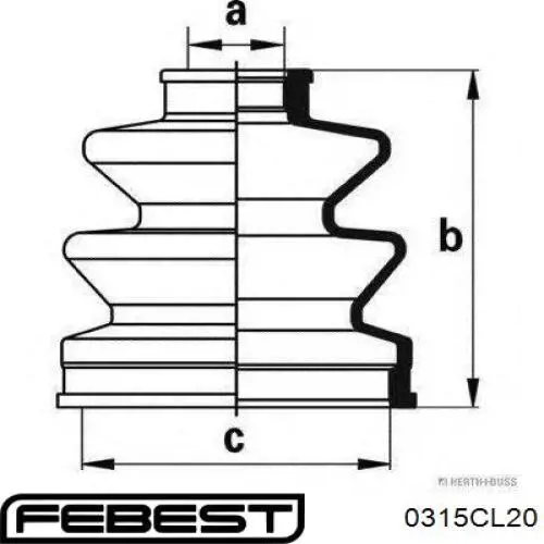 Пыльник ШРУСа внутренний 0315CL20 Febest