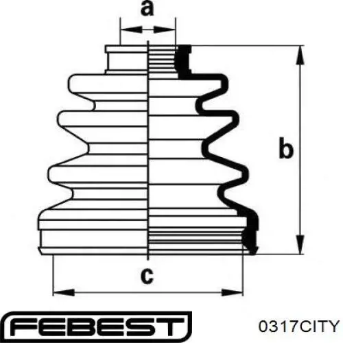 Купить 0317CITY Febest Пыльник гранаты наружный, передний