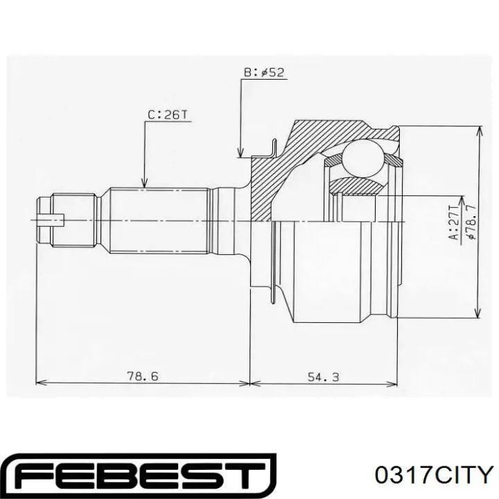 Купить 0317CITY Febest Пыльник гранаты наружный, передний