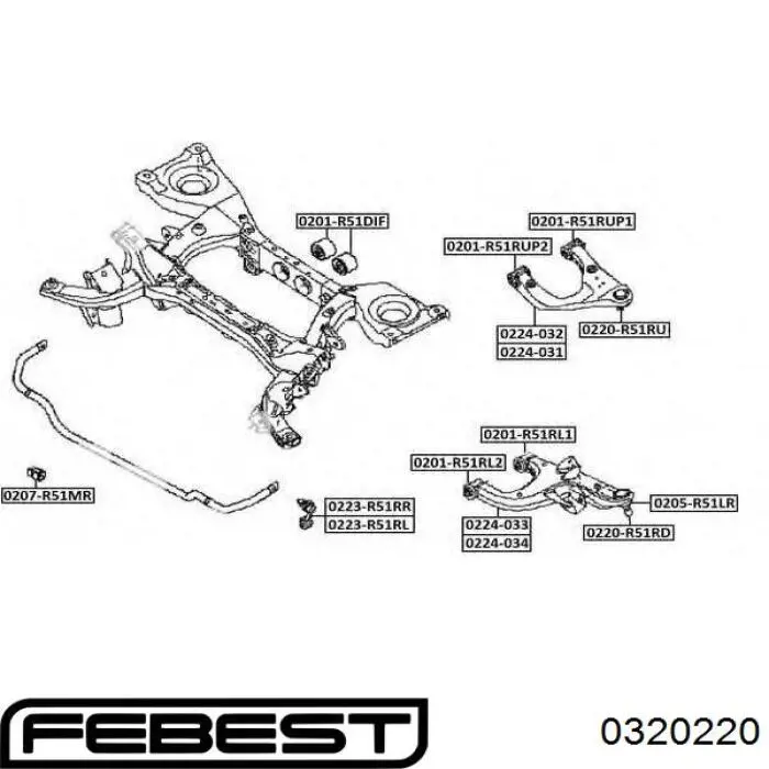 Купить 0320220 Febest Нижняя шаровая опора