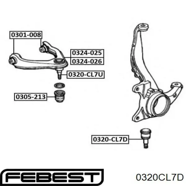 Купить 0320CL7D Febest Нижняя шаровая опора
