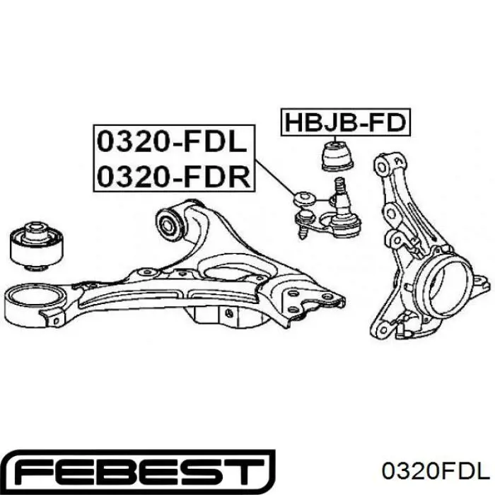 Нижняя шаровая опора Febest 0320FDL