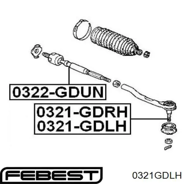 0321-GDLH Febest наконечник рулевой тяги внешний