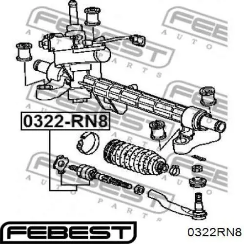 0322-RN8 Febest tração de direção direita