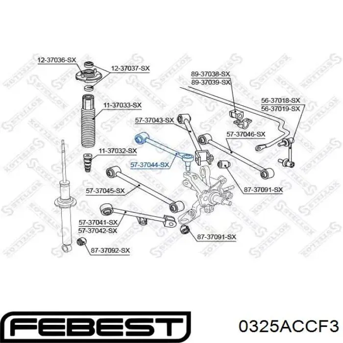 Купить 0325ACCF3 Febest Рычаг задней подвески верхний