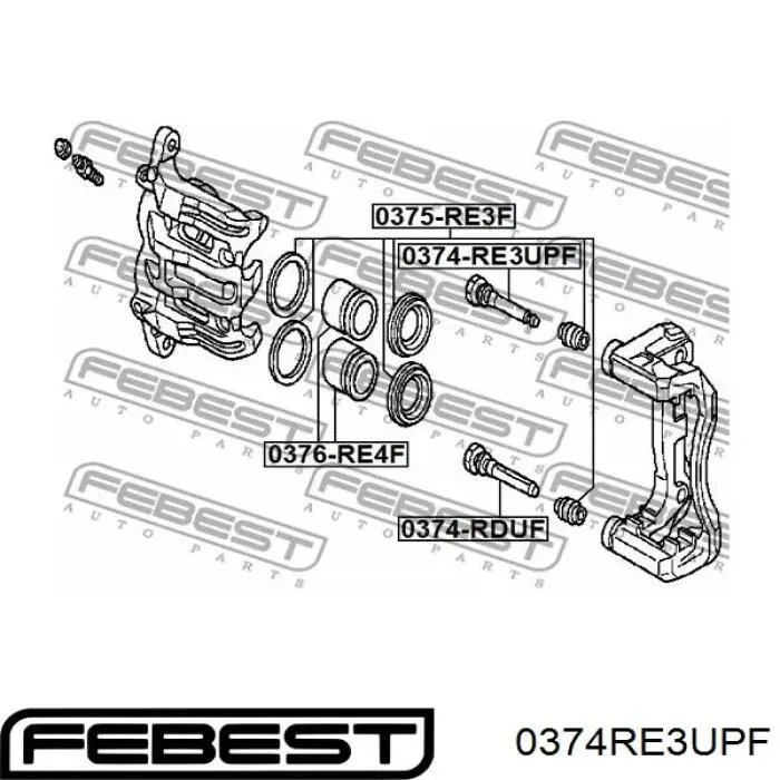 Направляющая суппорта переднего верхняя 0374RE3UPF Febest