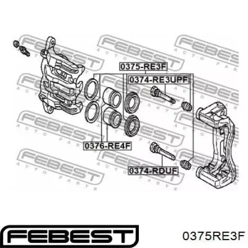 0375RE3F Febest ремкомплект суппорта тормозного переднего