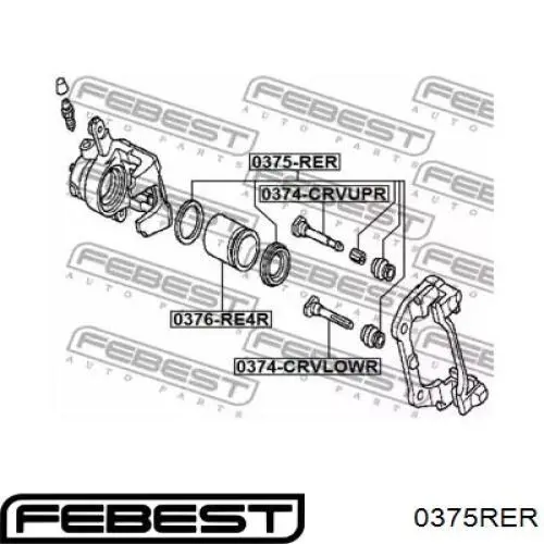 Купить 0375RER Febest Ремкомплект суппорта тормозного, заднего