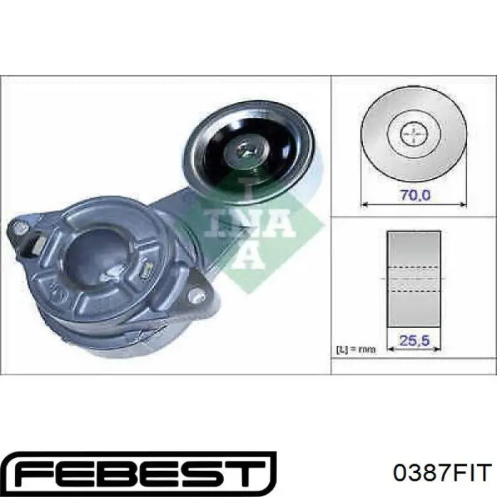 Купить 0387FIT Febest Натяжной ролик