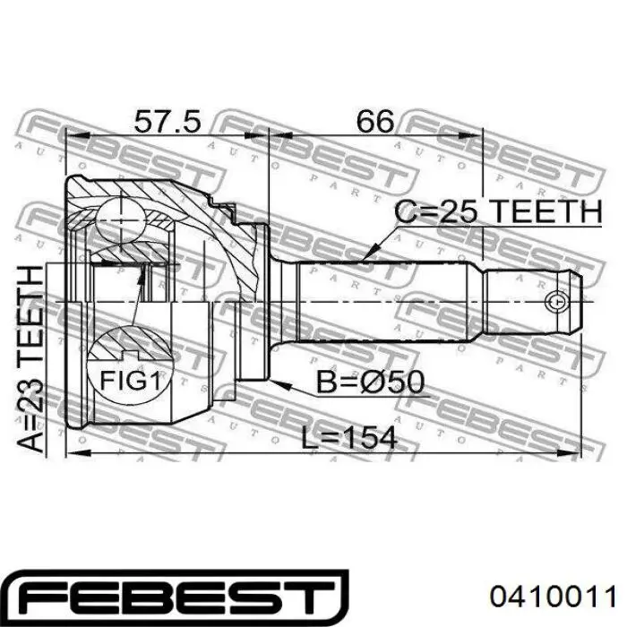 Граната колесная Febest 0410011 цена, от 36.78 USD