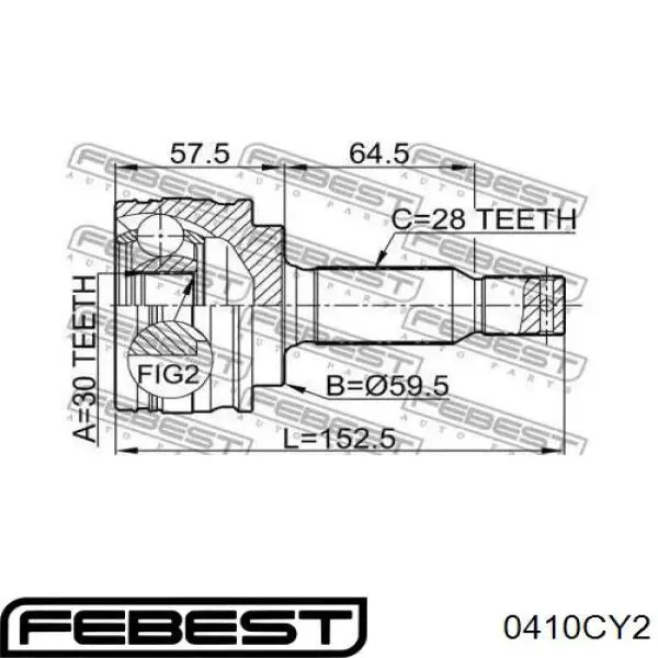 ШРУС наружный Febest 0410CY2