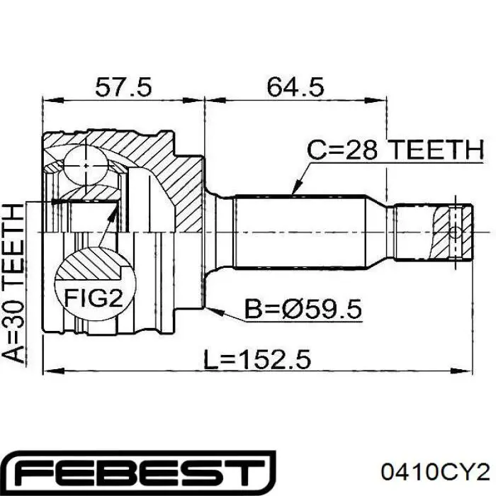 Купить 0410CY2 Febest Внешняя граната