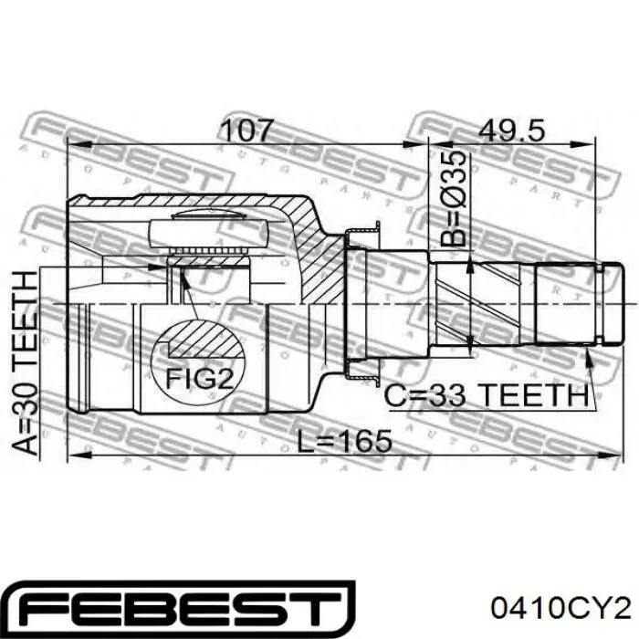 ШРУС наружный передний 0410CY2 Febest