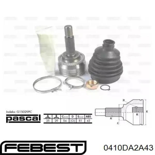 ШРУС наружный передний 0410DA2A43 Febest