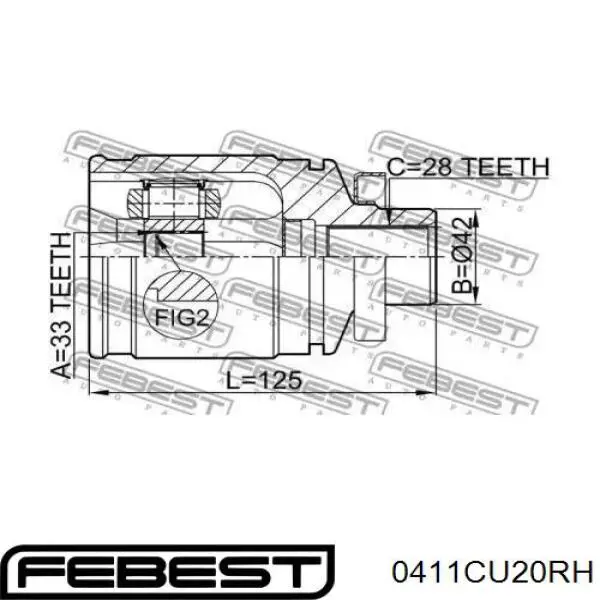 ШРУС внутренний правый 0411CU20RH Febest