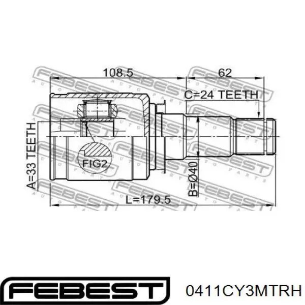 Шарнир привода внутренний Mitsubishi 3817A140 цена, от 66.38 USD