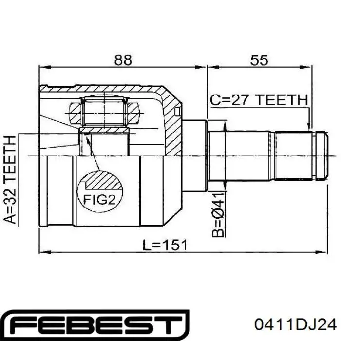 Купить ШРУС внутренний Митсубиси АСХ  GA