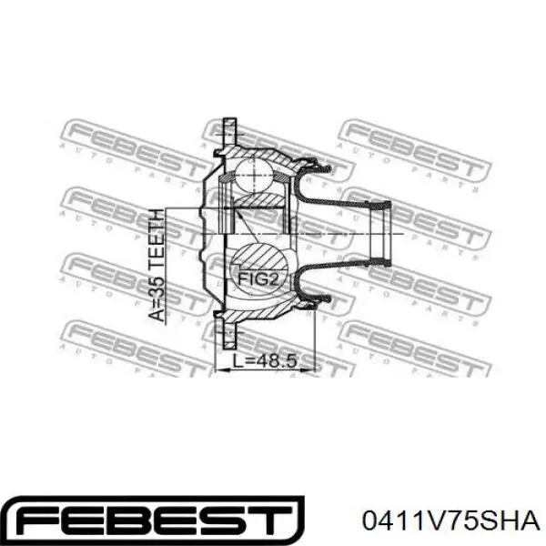 Купить 0411V75SHA Febest 